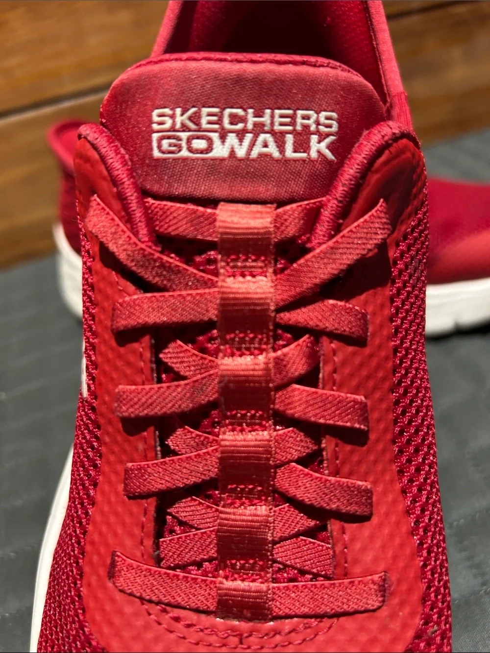 Skechers Red Mesh GOWalk Slip-On‎ Trainer
